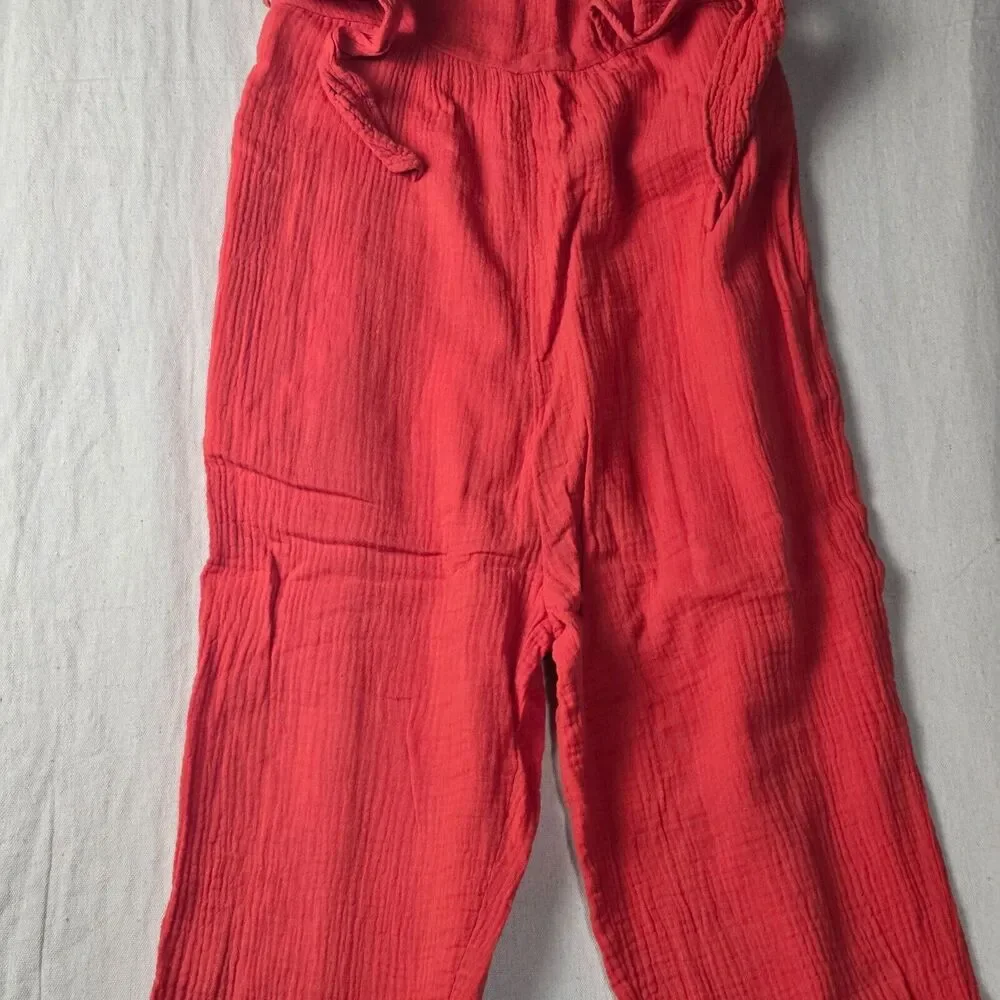 Saturday Sunday Anthropologie Isabel Tie Front‎ Jumpsuit Red Sleeveless Women XS